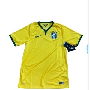 Nike Kids Yellow and Green Soccer Jersey